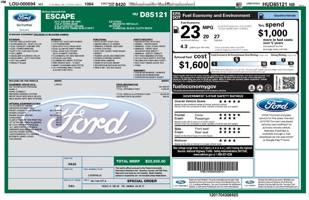 2017 Ford Escape SE