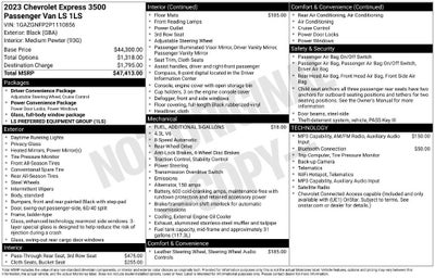 2023 Chevrolet Express Passenger 3500 LS