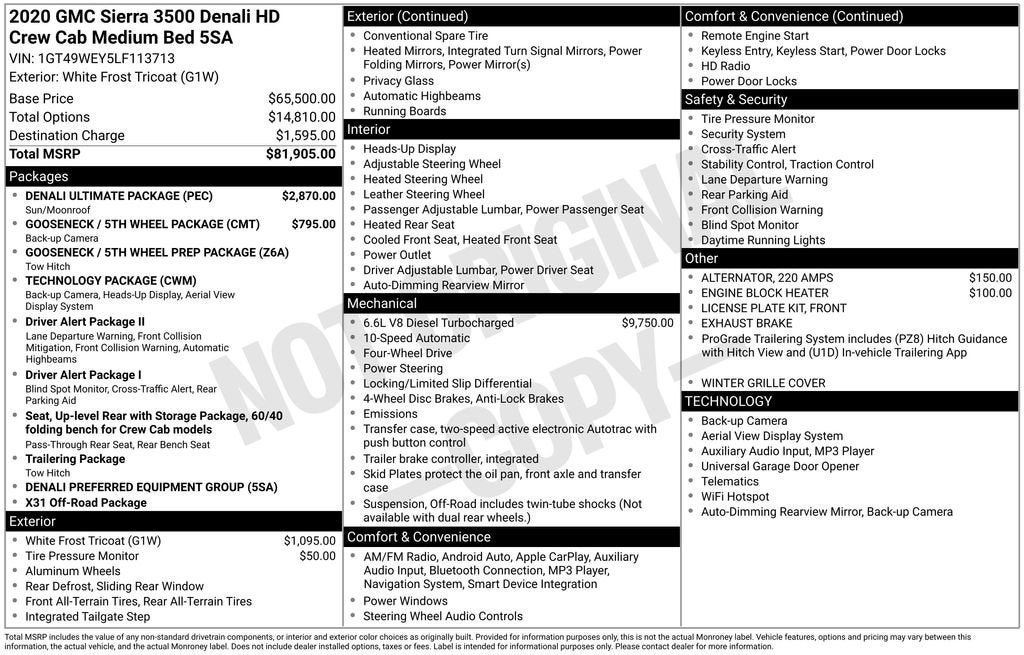 2020 GMC Sierra 3500 HD Denali