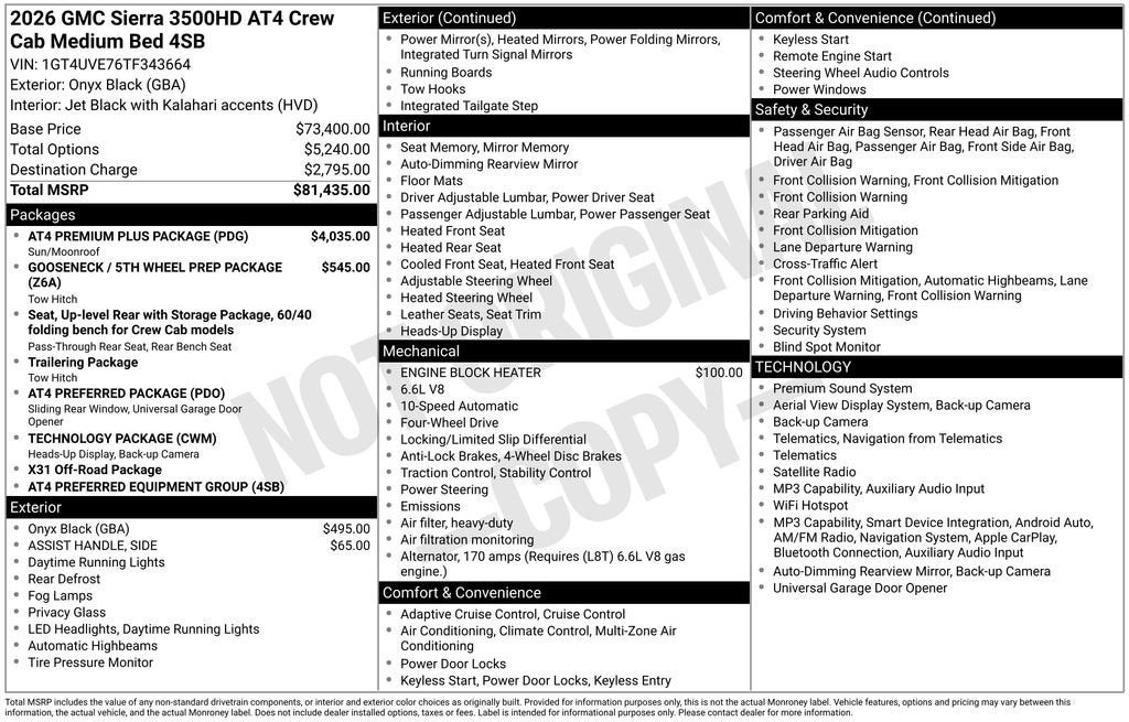 2026 GMC Sierra 3500 HD AT4