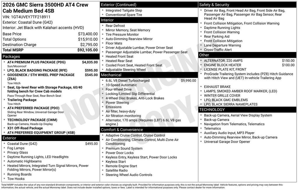 2026 GMC Sierra 3500 HD AT4