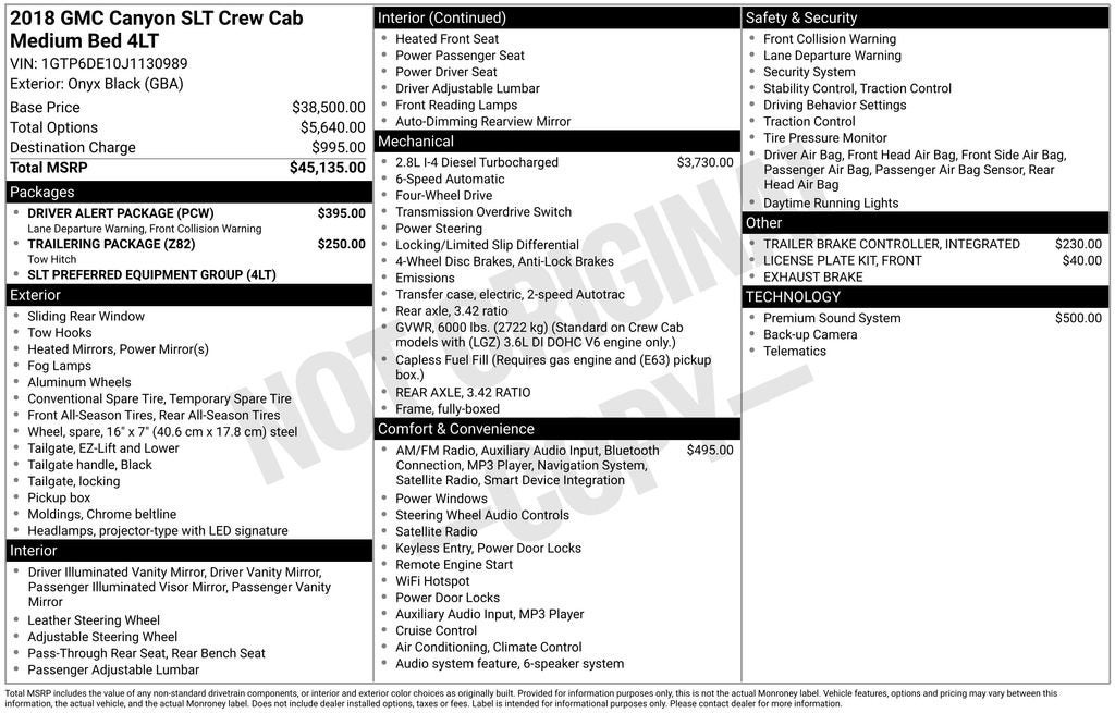 2018 GMC Canyon 4WD SLT