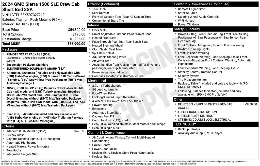 2024 GMC Sierra 1500 SLE