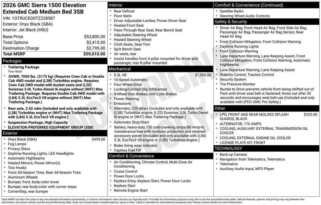 2026 GMC Sierra 1500 Elevation