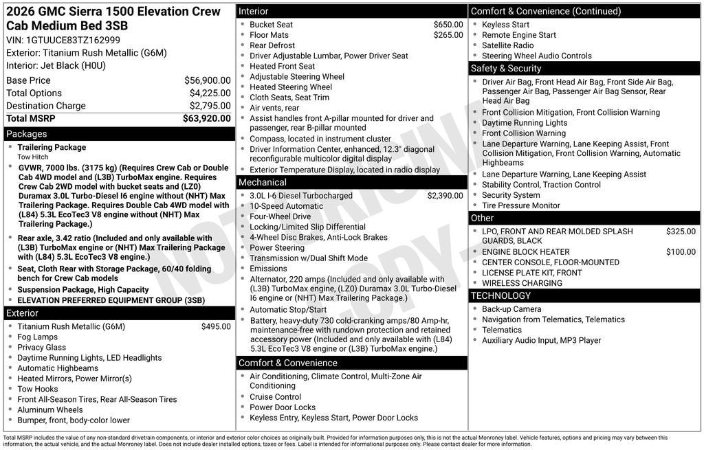 2026 GMC Sierra 1500 Elevation