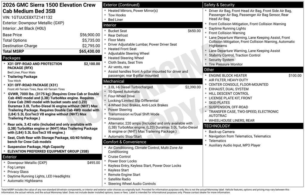 2026 GMC Sierra 1500 Elevation