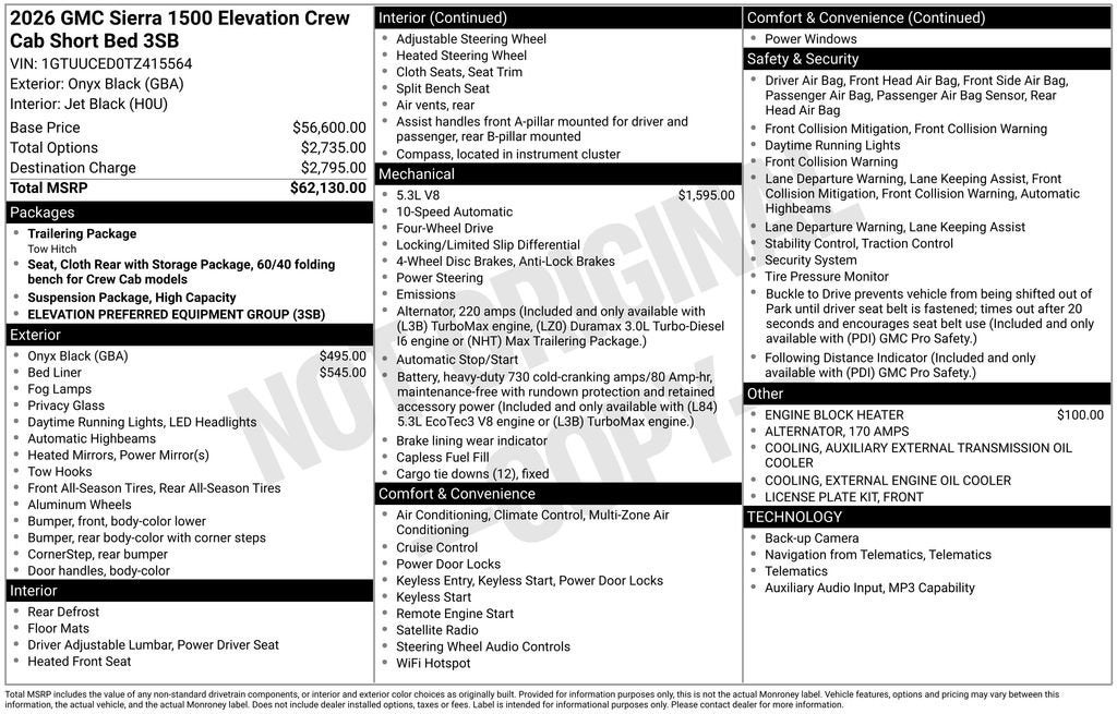 2026 GMC Sierra 1500 Elevation