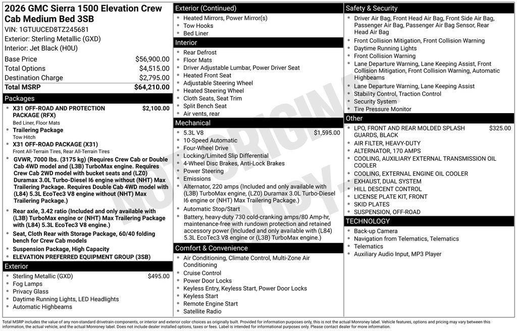 2026 GMC Sierra 1500 Elevation