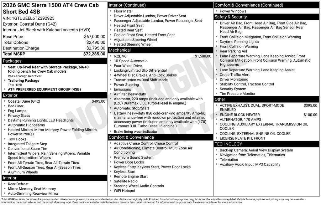 2026 GMC Sierra 1500 AT4