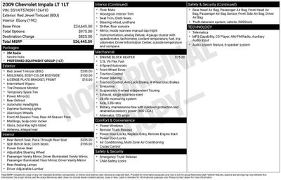 2009 Chevrolet Impala 3.5L LT
