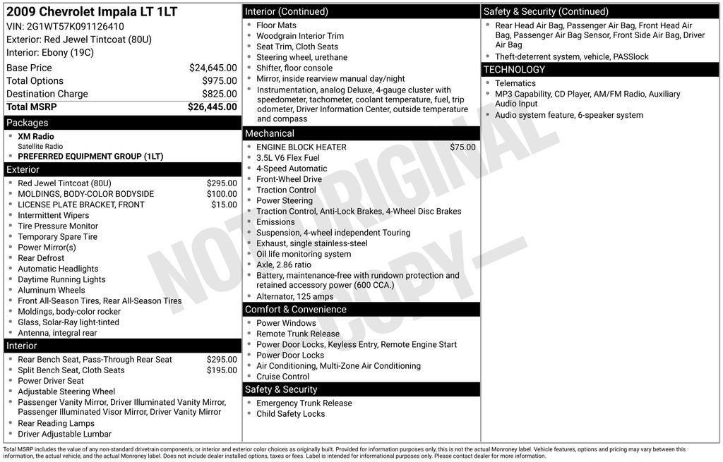 2009 Chevrolet Impala 3.5L LT