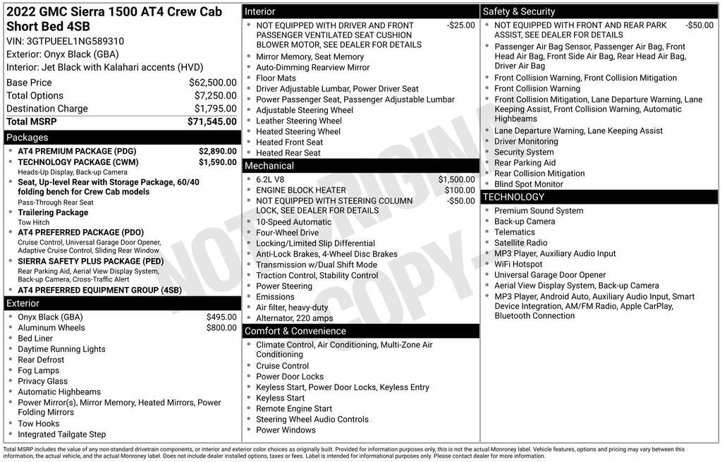 2022 GMC Sierra 1500 AT4